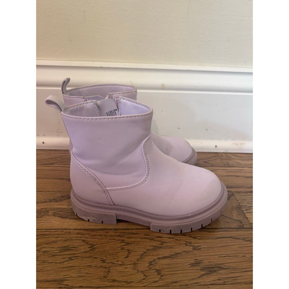Cat & Jack Flora Lavender Purple Chelsea Boots Toddler Girl Sz 8 Chunky Lug Sole - Picture 5 of 8